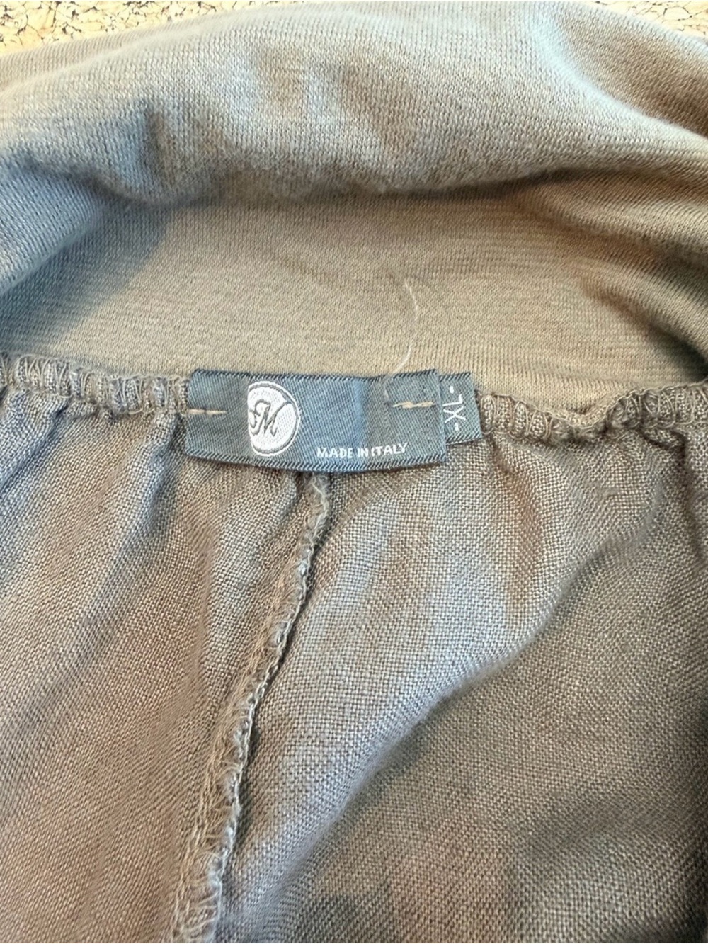 Made in Italy Brown 100 % Linen Wide Leg Pant XL - Picture 7 of 8